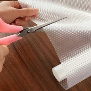 ElastPro Ethylene Vinyl Acetate Round Anti Slip Mat/Sheet for Fridge, Kitchen, Drawer, Shelf Liner (Transparent White, 45 X 1.5 M,Count of 1)