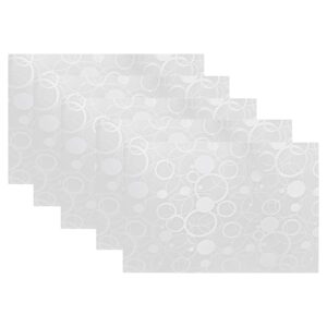 Kuber Industries Pack of 6 PVC Fridge Mat | Circle Design Shelf Liner | Refrigerator Drawer Mat | Water Proof & Oilproof Shelf Mat | Multipurpose Mat | Off White
