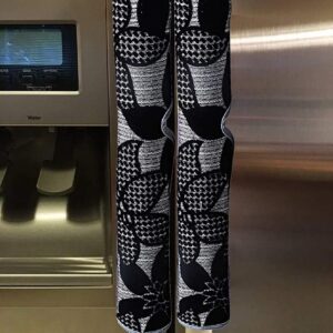 Kuber Industries Velvet Washable Fridge Handle Cover Fittedsheet, Pack of 2 (Black, 2 Pieces Fridge Handle Cover)