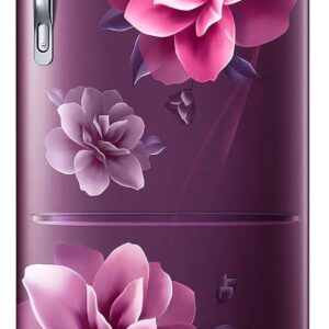 Samsung 183 L, 4 Star, Digital Inverter, Direct-Cool Single Door Refrigerator (RR20C1824CR/HL, Red, Camellia Purple, Base Stand Drawer)