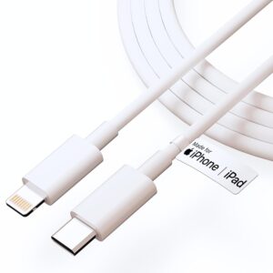 UNBREAKcable USB Type C to Lightning Cable 27W [MFi Certified + 2 Years Warranty*] Fast Charger Cable for iPhone 14/13/12/11/X/XS/XR/8/Plus, iPad Mini/Pro/Max, USB Type-C Power Delivery Cord,1M, White