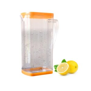 Harmi Enterprise Plastic Water Jug for Home & Fridge | Serving Juice Water Cocktails Mocktails | 2L Capacity | Easy to Clean (Pack of 1) (Orange-Transparent)