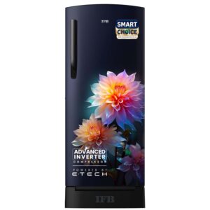 IFB Smart Choice 187L 4 Star Direct Cool Advanced Inverter Single Door Refrigerator (IFBDC-2134DBNED, Divine Bliss-Blue, Humidity Controller, Extraordinary Space with Base Drawer)