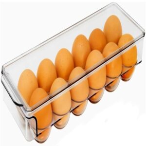 INKULTURE Acrylic Egg Storage Box or Egg Trays for Refrigerator with Lid & Handles Egg Tray Box for 12 Egg | Long Clear & Unbreakable