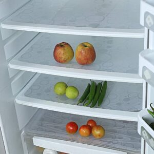 Kuber Industries CTKTC6968 PVC Rectangular Fridge Mat Set (White) -6 Pieces