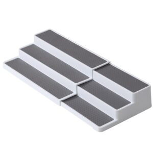 Primeway® Plastic Tpr 3 Tier 26″ Length Countertop Expandable Spice Rack | Non Skid Tiered Shelf Kitchen Organizer | Cabinet | Fridge | Bathroom Rack | Makeup Stand | Adjustable Length 37~66.5cm