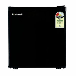 ROCKWELL 47L Mini Fridge with Freezer, 2 Star, 5 Year Warranty, Direct Cool Technology, Adjustable Shelves, Ideal for Bedroom, Small Spaces, Hostels, and Offices, Black