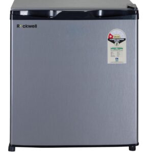 ROCKWELL 48L Mini Fridge with Direct Cool Technology, 5 Year Warranty, Single Door Refrigerator Ideal for Bedroom, Small Spaces, Hostels, and Offices, Grey