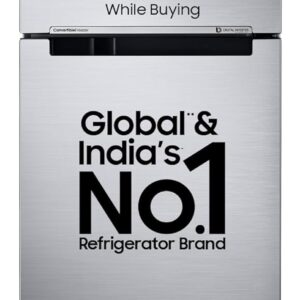 Samsung 236 L, 3 Star, Convertible, Digital Inverter with Display Frost Free Double Door Refrigerator (RT28C3733S8/HL, Silver, Elegant Inox)