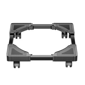 Washing Machine Trolley with Wheels & Anti Vibration Grips – Game Adjustable Metal Stand for All Semi or Front or Top Load Washing Machine, Fridge, Dishwasher Stand, etc. (Black Stand)