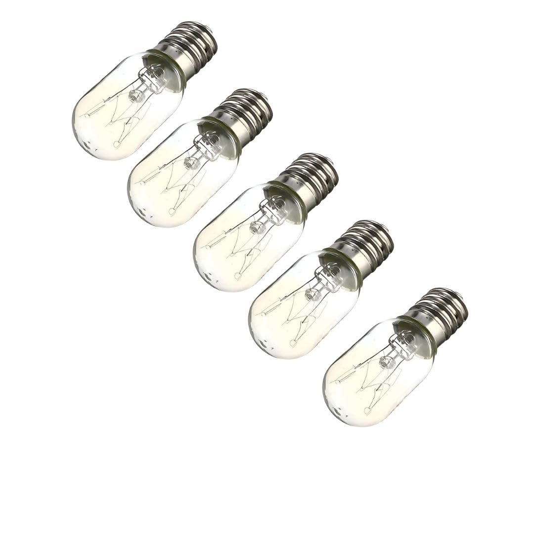 15W E-14 Refrigerator Bulb,Ideal for illuminating the interior of standard refrigerators, Energy-Efficient Lighting for a Cozy Atmosphere Pack of 5. 15W E-14 Refrigerator Bulb,Ideal for illuminating the interior of standard refrigerators, Energy-Efficient Lighting for a Cozy Atmosphere Pack of 5.
