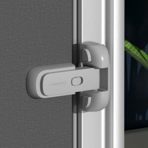 Baby Safety Updated Child Proof Fridge Refrigerator Freezer Lock Apply to Max 1″ (25mm) Sealing Strip for Toddlers and Kids No Tools No Drill (1 Count, Grey)