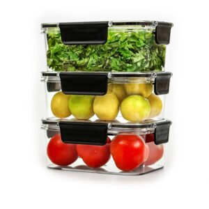 TEX-RO Air Tight Container For Fridge Organizer Plastic Container Storage Set Fridge Storage Boxes, Kitchen Accessories Set Organization & Kitchen Storage(Set of 3, 800 ml)