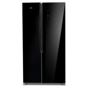 Godrej 600L 3Star | 1+2 Year Additional Warranty | Smart Convertible Zones | Toughened Glass Door | Frost Free Inverter Side By Side Refrigerator (2025 Model, RS EONVELVET 646C RIT OP BK, Opera Black)