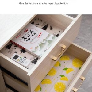 EAYIRA Kitchen Fridge Drawer Mats Shelf Liners for Kithcen Shelves Cupboard Sheets for Wardrobe Anti Slip Drawer Mats Kitchen Cabinet Mat Liner Sheets, EVA, Water Resistant (Lemon Leaf Green)