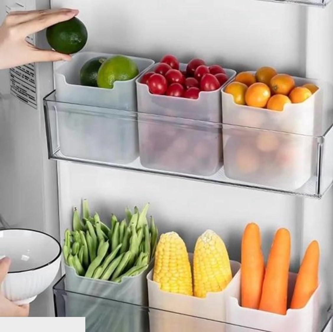 Fridge Storage Boxes Fridge Organizer Space-saving Refrigerator Side Door Open Container Vegetables, Fruits Space Saving Open Storage Container (900 ML, Pack of 6) Fridge Storage Boxes Fridge Organizer Space-saving Refrigerator Side Door Open Container Vegetables, Fruits Space Saving Open Storage Container (900 ML, Pack of 6)