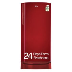 Godrej 183 L 2 Star Farm Fresh Crisper Technology With Jumbo Vegetable Tray Direct Cool Single Door Refrigerator Appliance(RD R190B WRF WN RD, Wine Red)