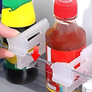 Hian Refrigerator Drawer Divider Clips | Pack of 12, 7.8×4.9×1.7 cm | Food-Grade PP Plastic,Adjustable Design | Maximizes Space & Keeps Items Neat | For Bottles, Packets & Snack Organization in Fridge