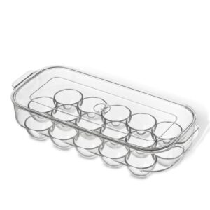 INKULTURE Acrylic Egg Storage Box or Egg Trays for Refrigerator with Lid & Handles Egg Tray Box for 16 Egg | Clear & Unbreakable