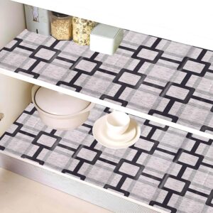Kuber Industries Polyvinyl Chloride Check Pattern (10 Mtr Roll) Anti Slip Kitchen Mats for Shelf – Waterproof Trolley Mats for Fridge|Cabinet|Drawer|Bathroom – Multipurpose Liner (Easy to Cut) (Grey)