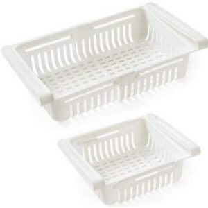 Plastics Multifunctional Fridge Space Saver Organizer Slide Storage Rack Shelf Drawer