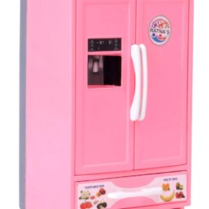 Ratna’s Plastic Toy Refrigerator Role Play Household Kitchen Appliance Miniature Toy for Kids, Pink