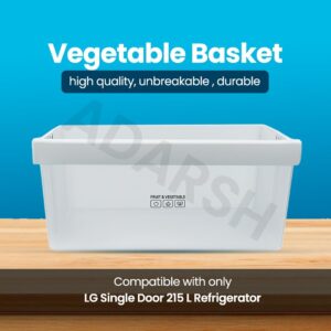 Vegetable Box Basket Compatible with only LG Single Door 215 L Refrigerator (Part Code 3390JF1023) | Unbreakable Transparent Fridge Drawer