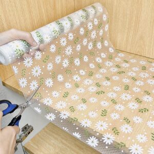 Yellow Weaves PVC Kitchen Mat Fridge Mats 45 cm X 3 Meters Anti Slip Roll, Shelf Liners Sheet for Kitchen, Shelves, Cabinet, Drawer, Wardrobe, Refrigerator, Table (Green Leaves)